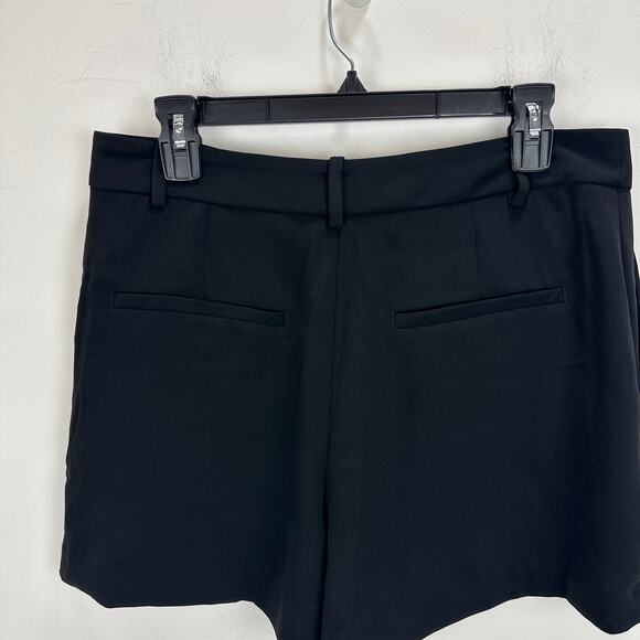Madewell Easy Pleated Trouser Shorts Crepe Jet Black Relaxed Classic US 4 NWT - Picture 8 of 13
